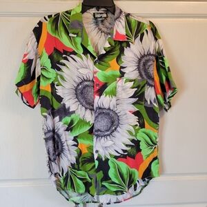 Vintage 'The Hawaiian Shirt' Sunflower Print Button Up Short Sleeve Shirt